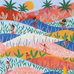 Simple 2D Nature Vector Illustration