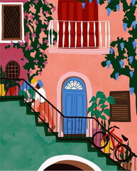 Simple 2D Interior Vector Illustration