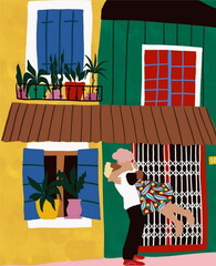 Simple 2D Interior Vector Illustration