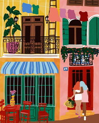 Simple 2D Interior Vector Illustration