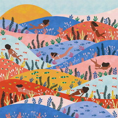 Simple 2D Nature Vector Illustration