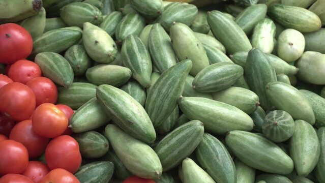 Variety of raw vegetable sale on market.