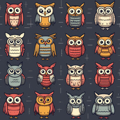 Cute owl simple childish repeat pattern  © Roman
