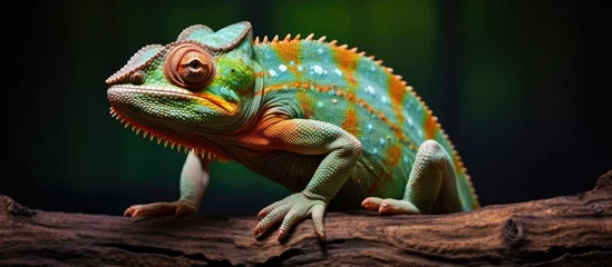 Foto op Plexiglas Gorgeous reptile on the timber © 2rogan