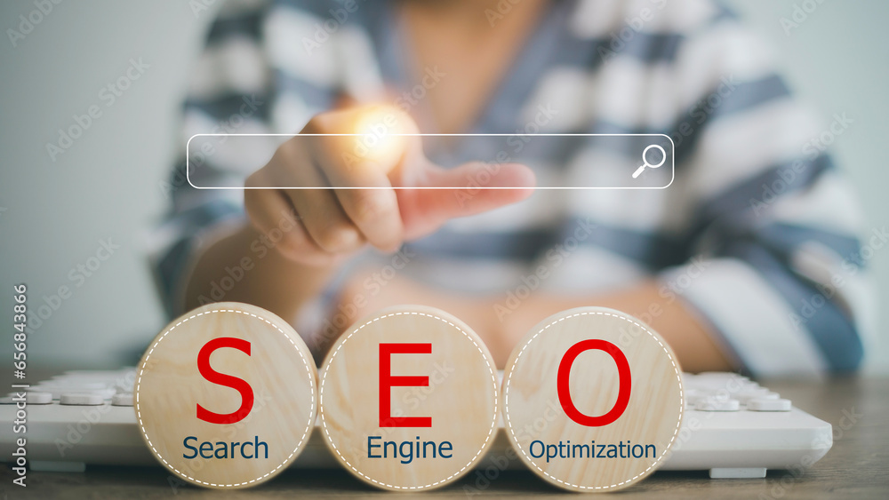 Poster search engine optimization concept. seo search engine optimization marketing ranking traffic website