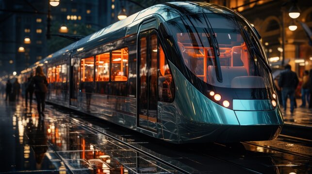 Digital Business Transportation Technology uses smart phones as mobile navigation of train commuter transportation trips