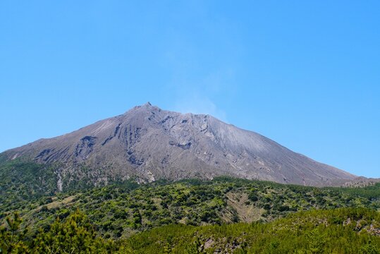 Sakurajima View from Arimura Lava Observatory, japan