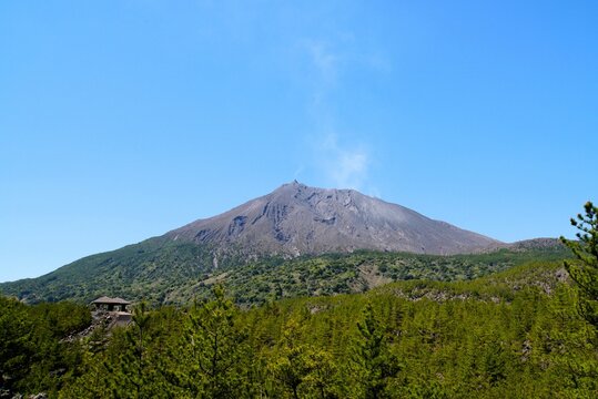 Sakurajima View from Arimura Lava Observatory, japan