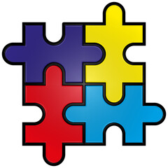 Símbolo do autismo.png 3072x3072 - obrazy, fototapety, plakaty
