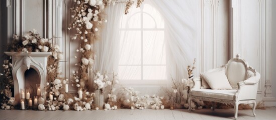 Festive interior decor for a wedding