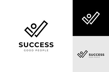 business success People Check Logo design, human good service icon symbol, analysis health check logo element