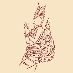 illustration of a woman with ornament vector for illustration card decoration