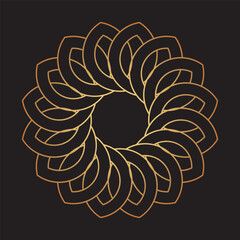 Leaf background with gold color spirals