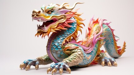Fototapeta premium chinese dragon statue. dragon on a white background. symbol of the year