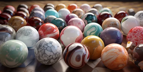 Foto auf Acrylglas the balls of the colorful marble. Generative Ai content © Kashif Ali 72