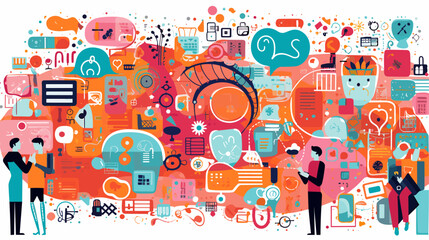Concept vector illustration of LLM (Large Language Models).	
