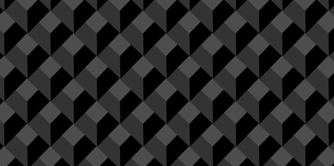 Abstact Black cube triangle geometric square seamless background. Seamless blockchain technology pattern. Vector illustration pattern with blocks. Abstract geometric design print of cubes pattern.