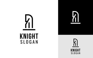 Simple Minimal Knight Horse Chess Piece with Bar Chart Diagram for Strategy Finance Accounting Capital Investment Logo Branding Template