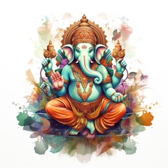 Lord Ganesha, Ganesha The Lord Of Wisdom Vector Illustration