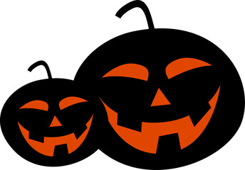 Halloween pumpkin on transparent background.