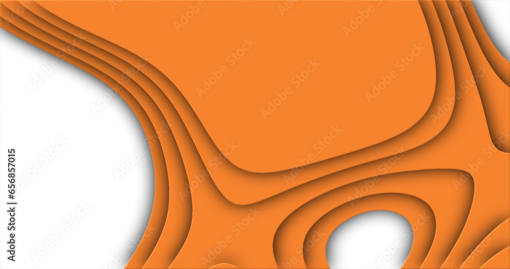 Poster orange cut curve abstract background pattern of lines and waves