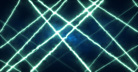 Abstract green energy lines magical glowing background