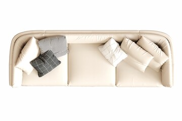 comfortable soft sofa isolated on white background, interior furniture, 3D illustration, cg render