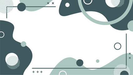 Obraz premium Abstract vector geometric background. Border illustration backdrop with wavy and circle shapes. Suitable for templates, banners, posters, flyers, covers and others