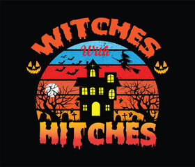 Trendy Halloween day typography and graphic t shirt design.