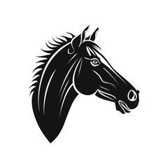 horse head silhouette vector on isolated white background