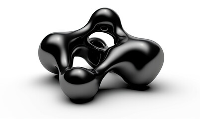 Futuristic object black on background.