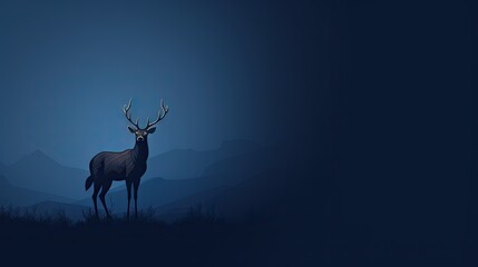  a deer standing on top of a grass covered field at night.  generative ai