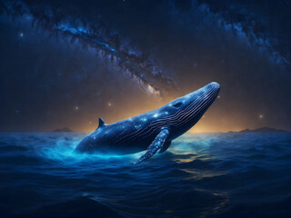 blue whale in ocean