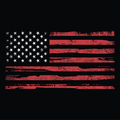 Vintage Distressed White American Flag T-Shirt Vector Design, United States Flag, American Pride Flag, US 4th Of July Tee	