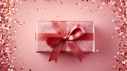 Rose gold background glitter texture pink sparkling shiny wrapping paper for Christmas holiday seasonal wallpaper decoration, greeting and wedding invitation card design element 