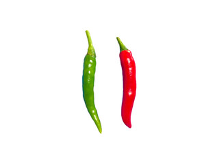 Red chili pepper, spiciness. isolated object on white background.
