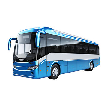 Beautiful passenger tour bus on transparent background PNG