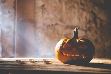 Halloween pumpkin in a spooky night