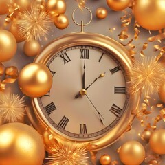 Fototapeta na wymiar new year clock