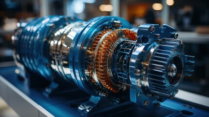 Fototapeta na wymiar Turbine engine of gas compressor