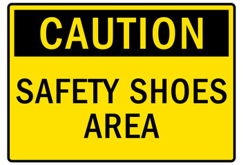 Safety shoes sign and labels