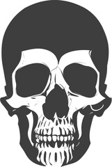 Black and white vector human skull illustration