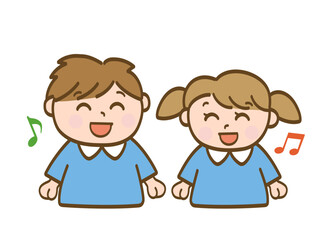 満面の笑顔の男の子と女の子_保育園児の兄妹