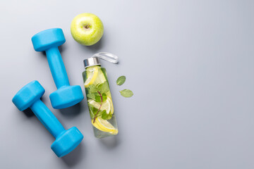 Healthy lifestyle, sport and diet concept - obrazy, fototapety, plakaty