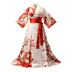 Japanese Kimono, transparent background, isolated image, generative AI
