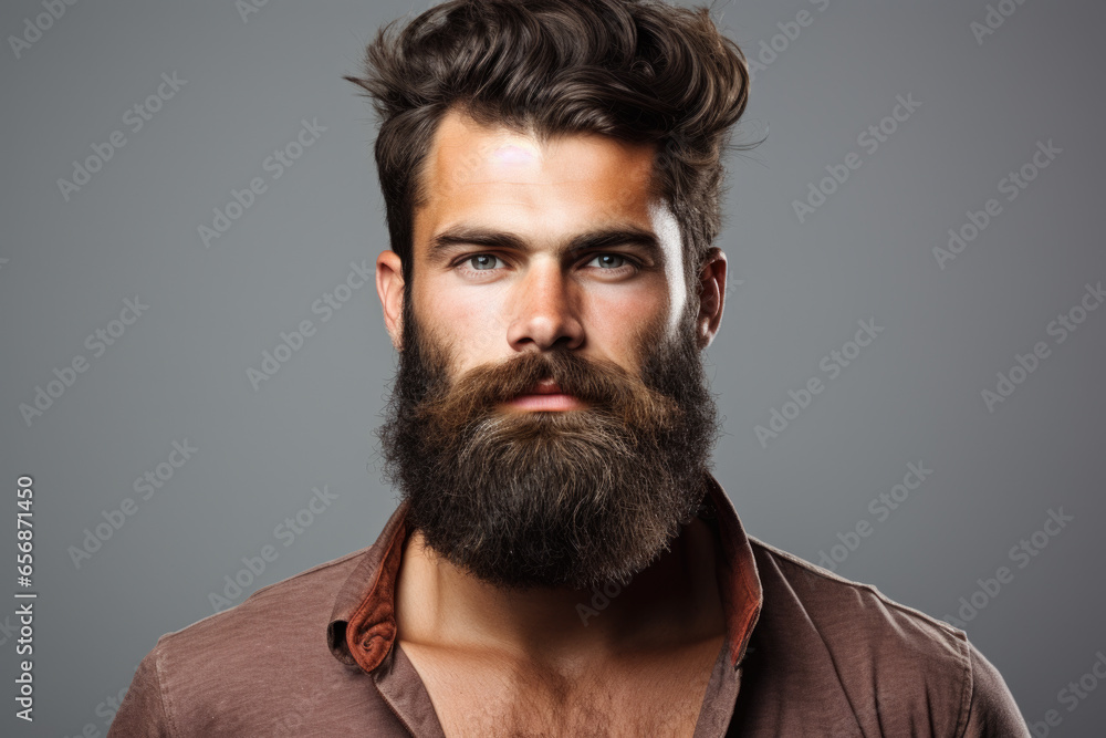 Poster close-up photograph of man with beard. this image can be used for various purposes.