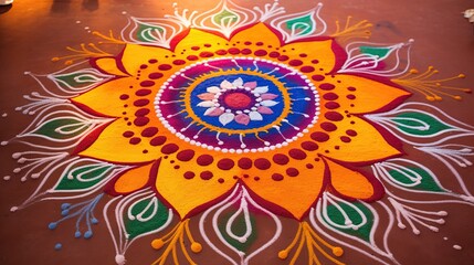 Colorful rangoli pattern celebrate diwali