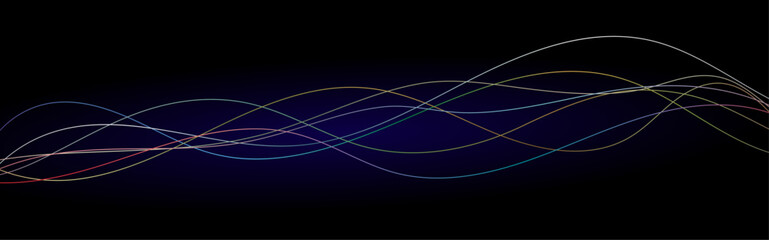 Dynamic gradient colorful flowing wave design element. Abstract wavy lines gradient vector line blend element. Vector minimal wavy line background with space for text