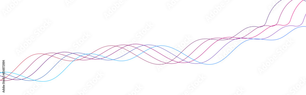Wall mural dynamic gradient colorful flowing wave design element. abstract wavy lines gradient vector line blen