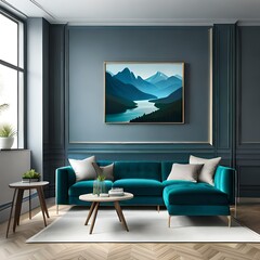 ,A beautiful canvas frame 3D mockup in modern living room, bed room, kitchen, bathroom interior
